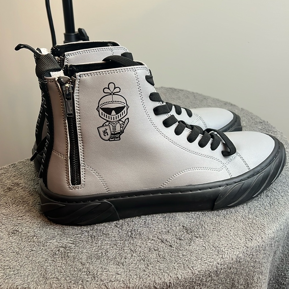 KARL LAGERFELD Men's Double Zip Hi Top Sneaker
